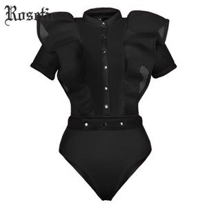 Rosetic Black Jumpsuits Gothic One Piece